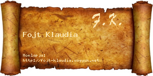 Fojt Klaudia névjegykártya